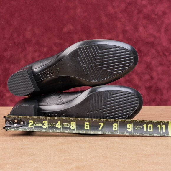Ecco Women Dress Classic Black Leather Buckle Zip Ankle Boots sz 8-8.5US EUR39 - Picture 5 of 8
